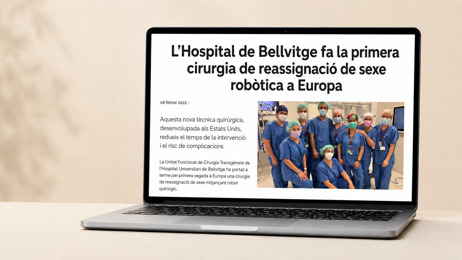 Bellvitge University Hospital news report on Europe’s first robotic gender-affirming surgery